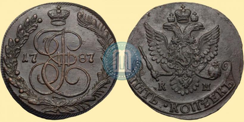 Фото 5 копеек 1787 года КМ 