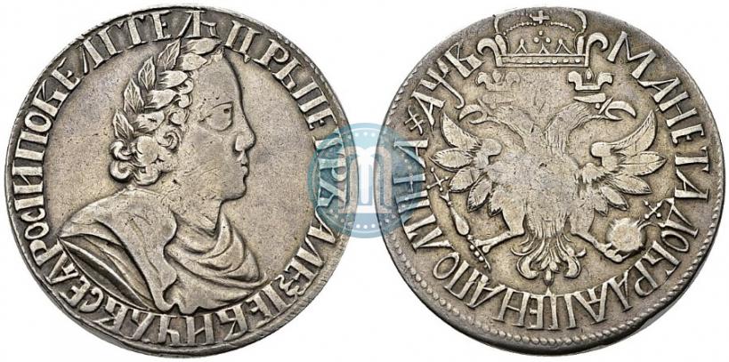 Фото Полтина 1702 года  "Без лент у венка"