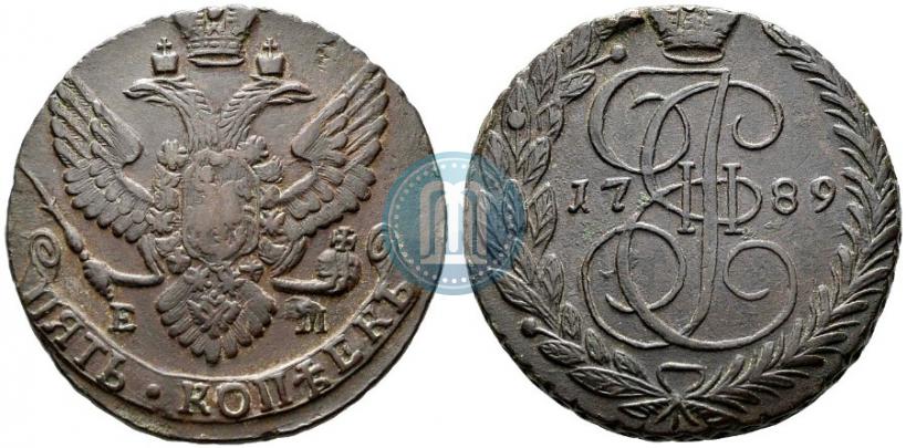 Picture 5 kopecks 1789 year ЕМ 