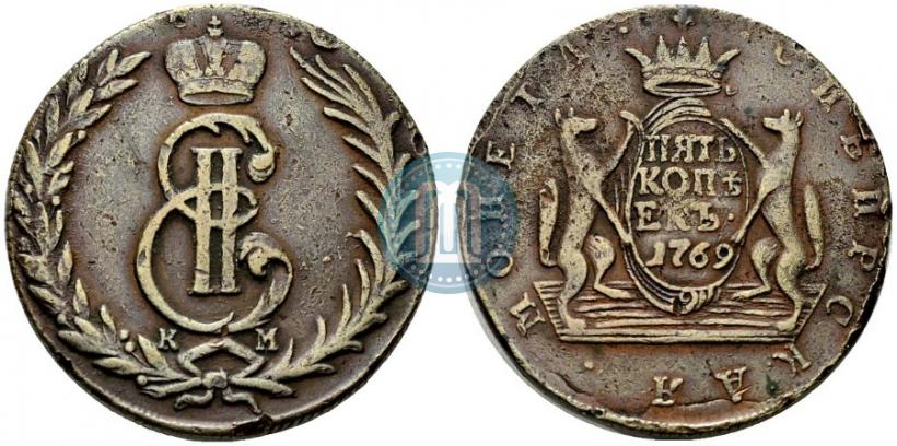 Picture 5 kopecks 1769 year КМ 