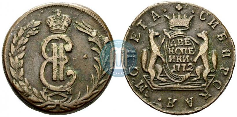 Фото 2 копейки 1772 года КМ 