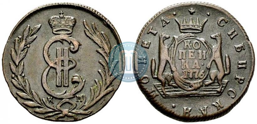 Фото 1 копейка 1776 года КМ 