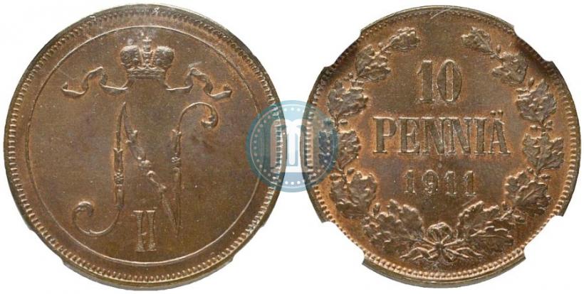 Picture 10 pennia 1911 year  