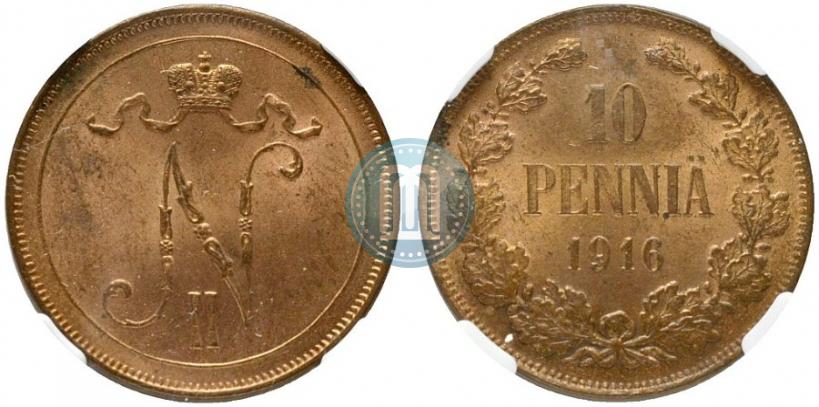Фото 10 пенни 1916 года  
