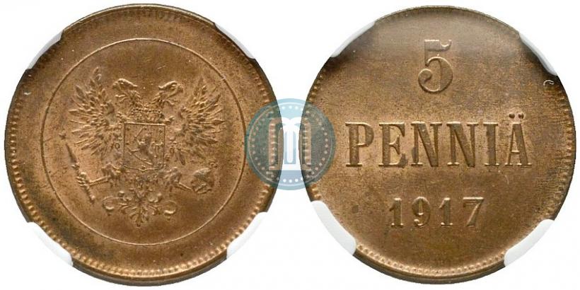 Фото 5 пенни 1917 года  