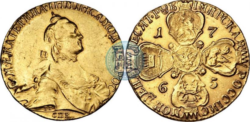Picture 10 roubles 1765 year СПБ 