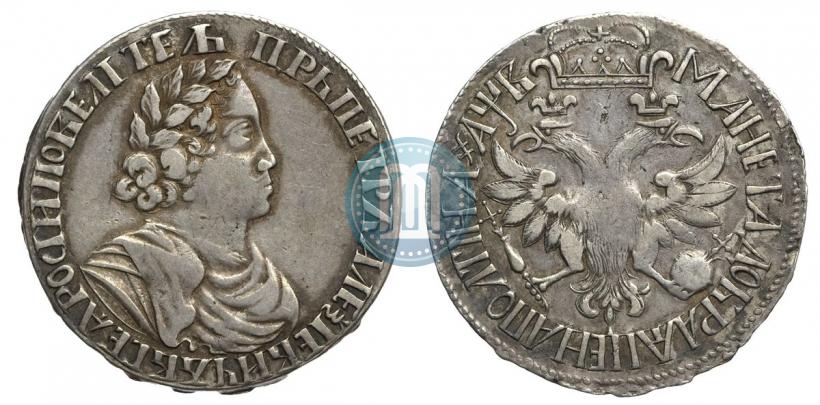 Picture Poltina 1702 year  "Without ribbons near the wreath"