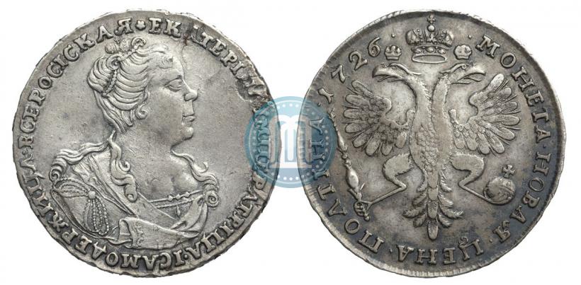 Picture Poltina 1726 year  "Moscow type, portrait turned to the right"