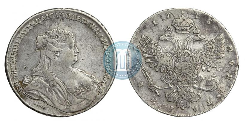 Picture 1 rouble 1738 year СПБ "Petersburg type"