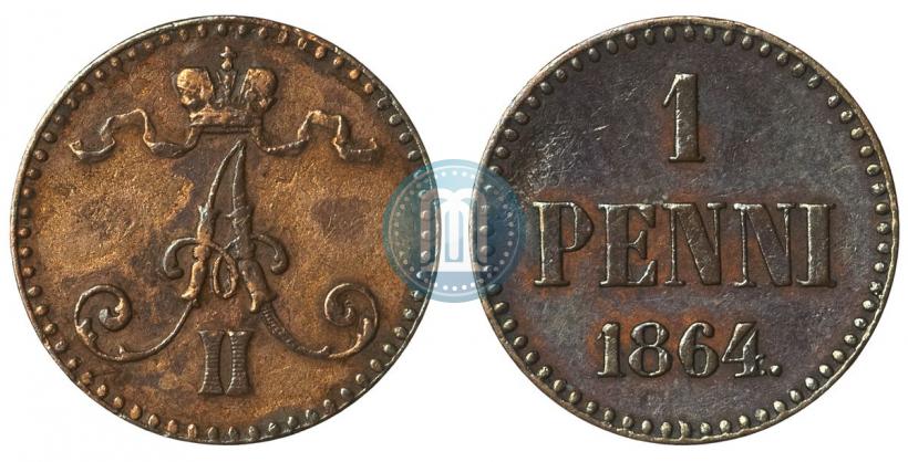 Picture 1 penni 1864 year  