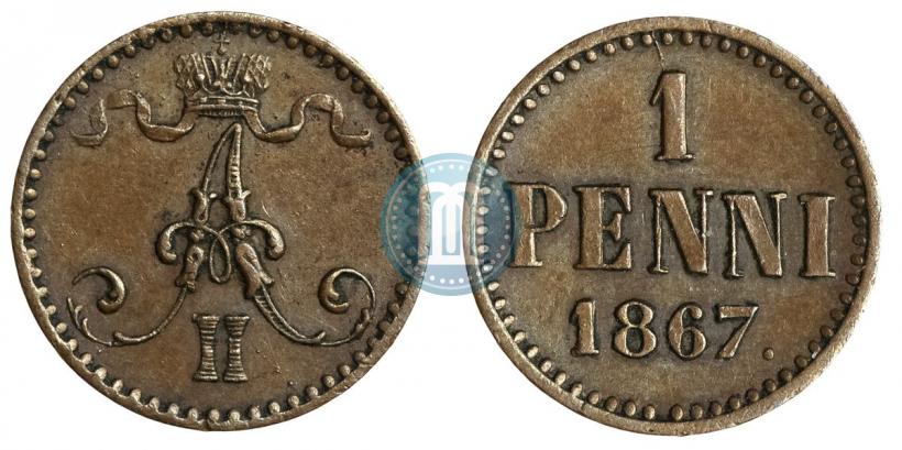 Фото 1 пенни 1867 года  