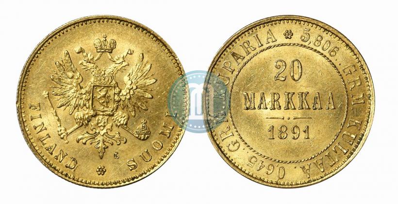 Picture 20 markkaa 1891 year L 