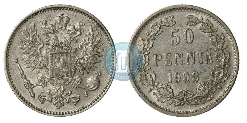 Picture 50 pennia 1908 year L 