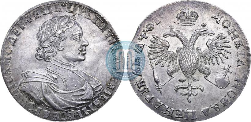 Фото 1 рубль 1719 года OK "Портрет в латах"