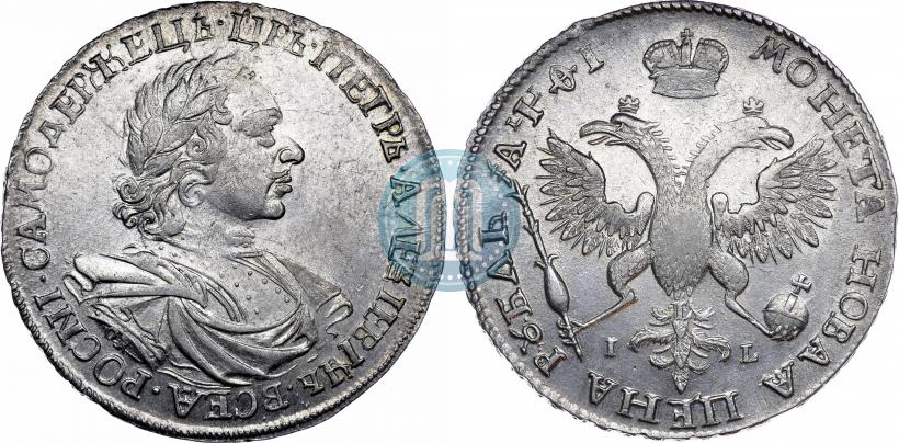 Picture 1 rouble 1719 year OK-IL-L "Portrait in armour"