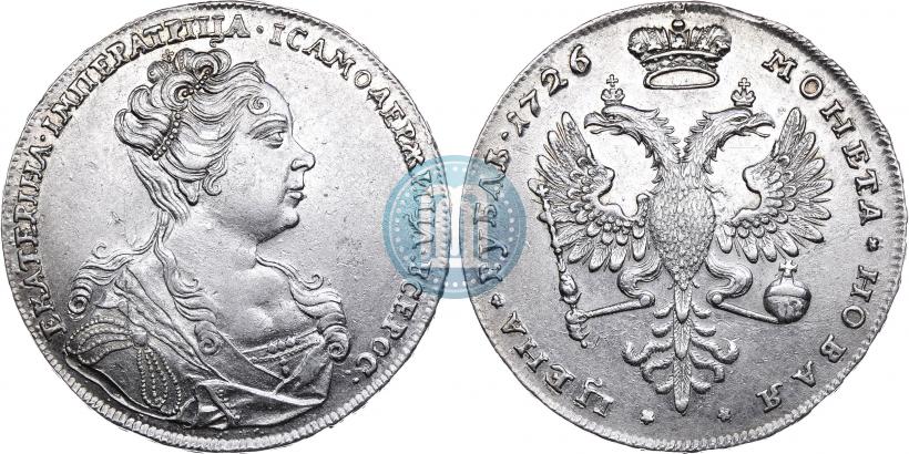 Picture 1 rouble 1726 year  "Moscow type, portrait turned to the right"