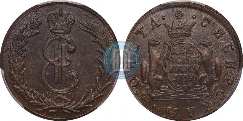 Фото 2 копейки 1769 года КМ 