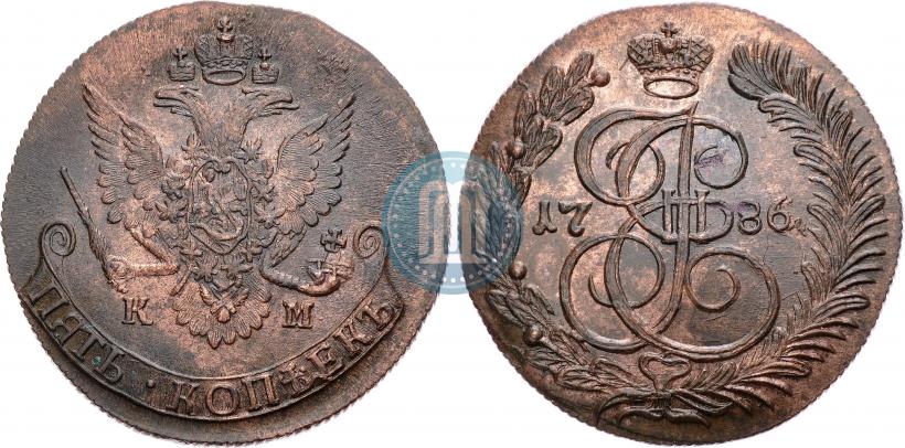 Picture 5 kopecks 1786 year КМ 