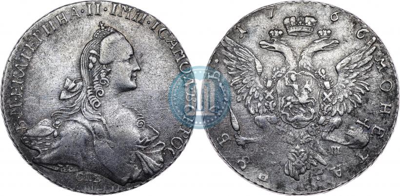 Picture 1 rouble 1766 year СПБ-АШ-Т.I. 