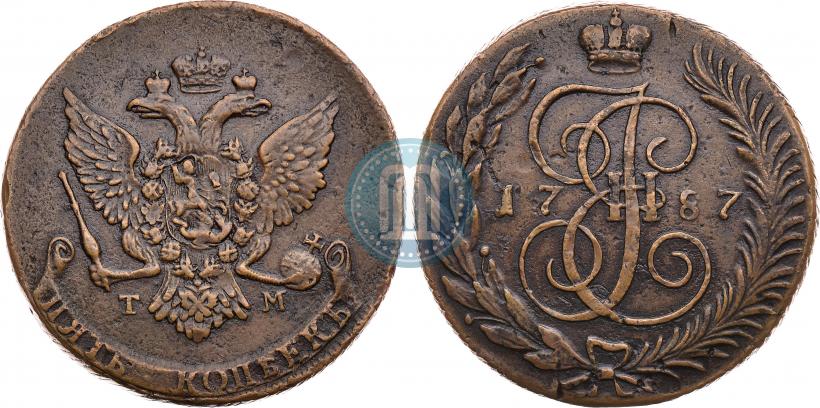 Фото 5 копеек 1787 года ТМ 