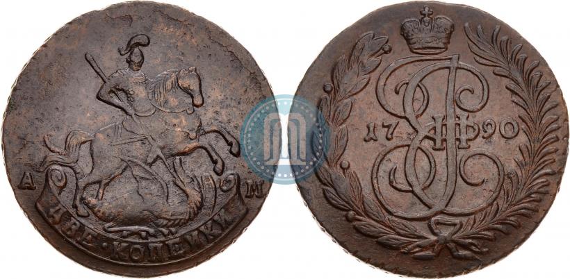 Picture 2 kopecks 1790 year АМ 