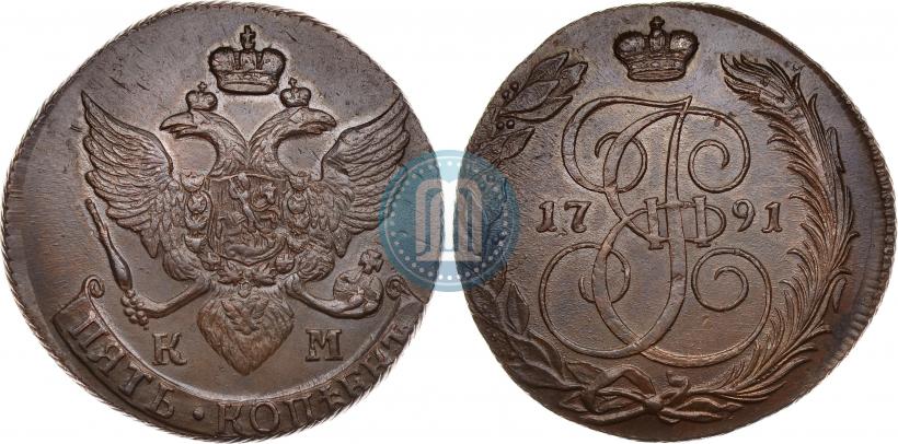 Picture 5 kopecks 1791 year КМ 