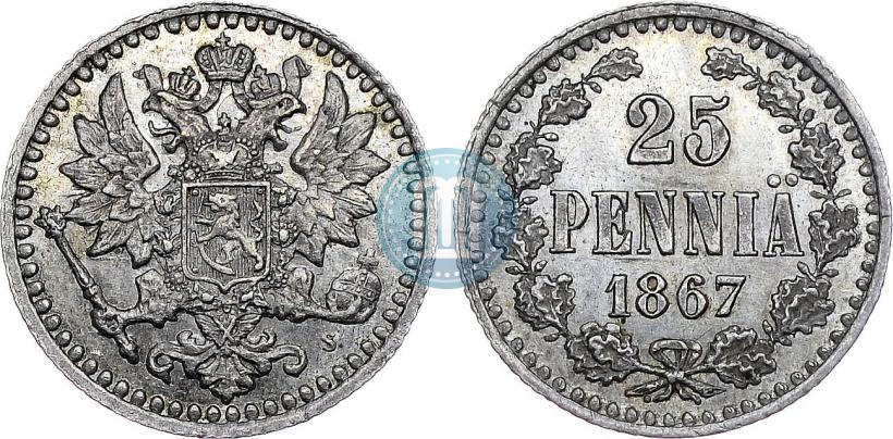 Фото 25 пенни 1867 года S 