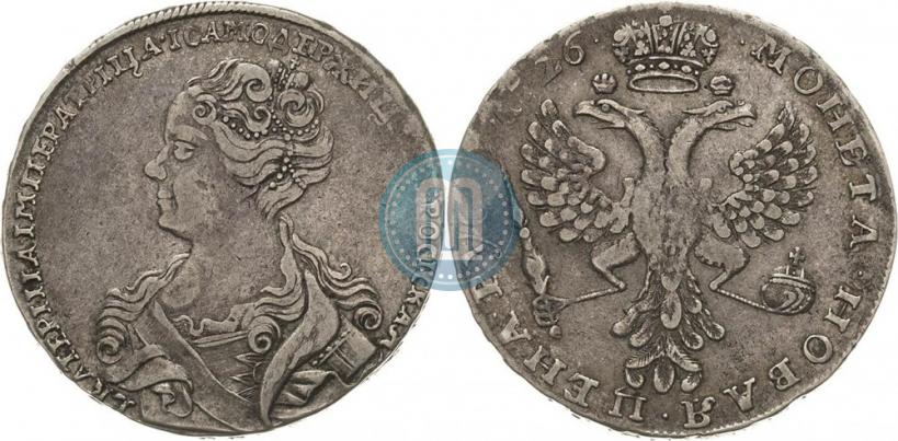 Picture 1 rouble 1726 year  "Moscow type, portrait turned to the left"