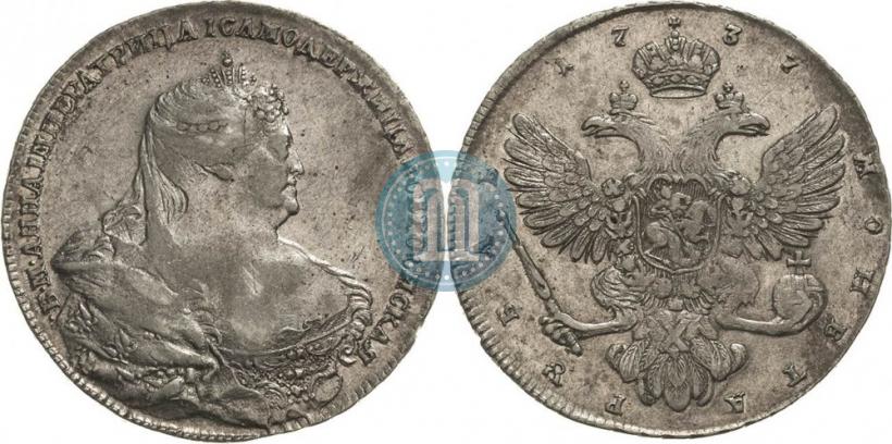 Picture 1 rouble 1737 year  "Moscow type"