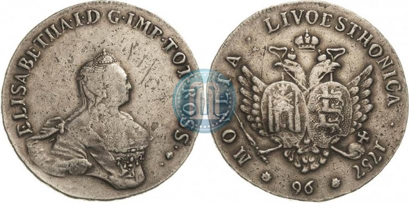 Picture 96 kopecks 1757 year  "For Livonia"
