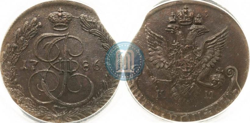 Фото 5 копеек 1786 года КМ 