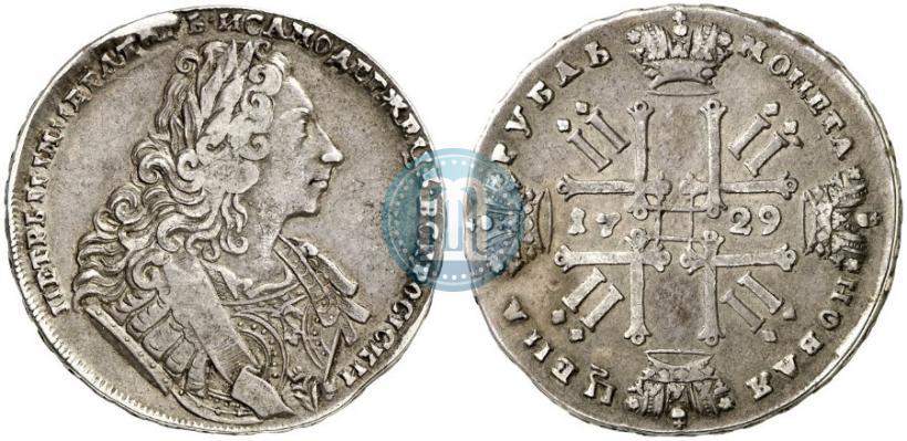 Фото 1 рубль 1729 года  "Тип 1729"