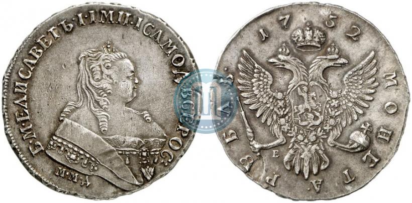 Фото 1 рубль 1752 года ММД-Е 