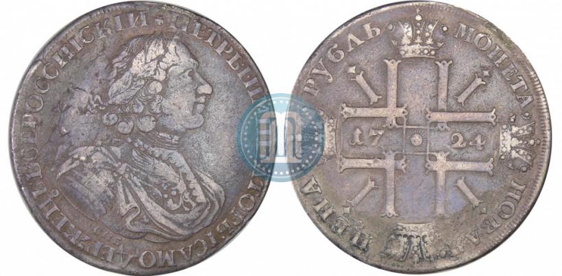 Picture 1 rouble 1724 year СПБ "Sun rouble, portrait in armour"