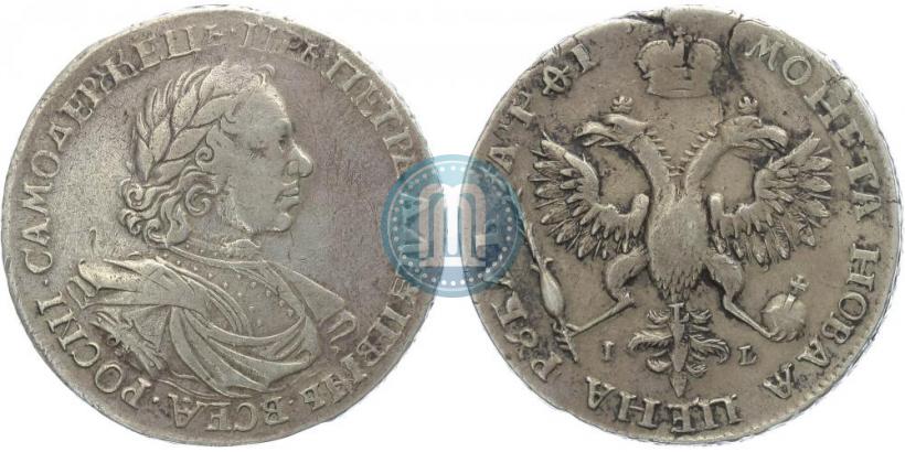 Picture 1 rouble 1719 year OK-IL-L "Portrait in armour"