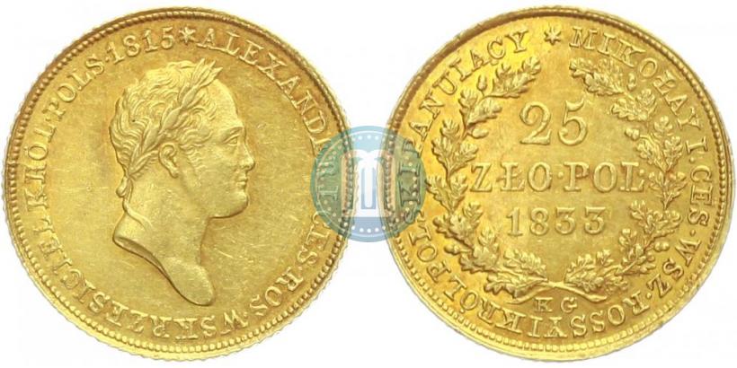 Picture 25 złotych 1833 year KG 