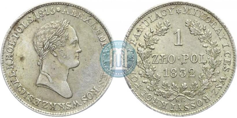 Picture 1 złoty 1832 year KG 