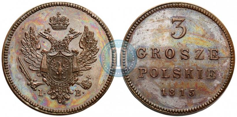 Picture 3 grosze 1815 year IB 