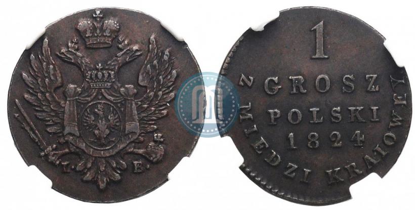 Фото 1 грош 1824 года IB "Z MIEDZI KRAIOWEY"