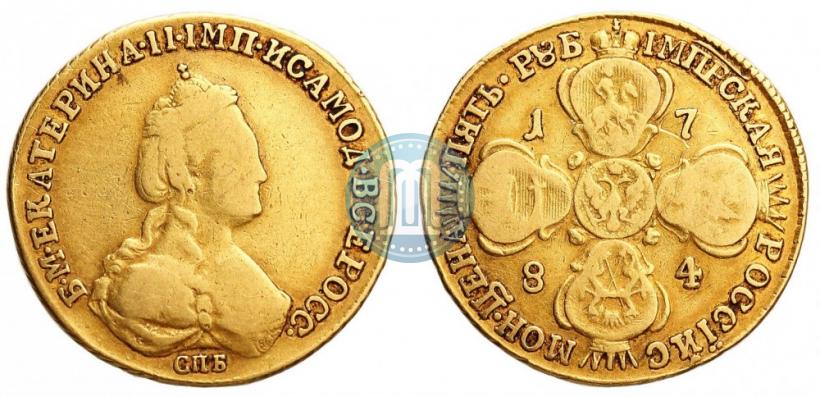 Фото 5 рублей 1784 года СПБ 