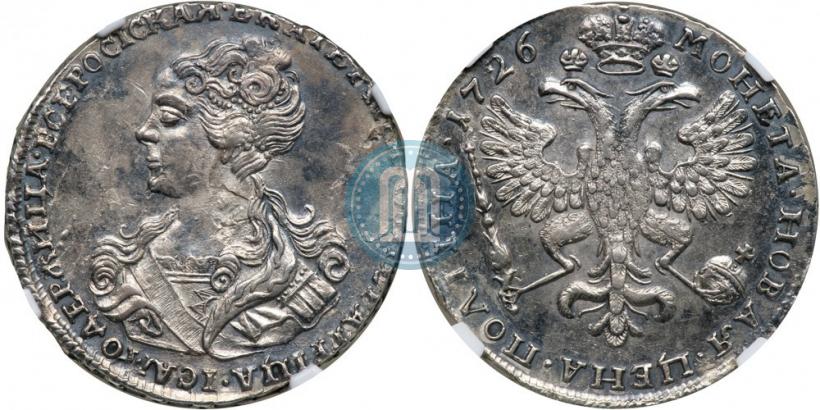 Фото Полтина 1726 года  "Московский тип, портрет влево"