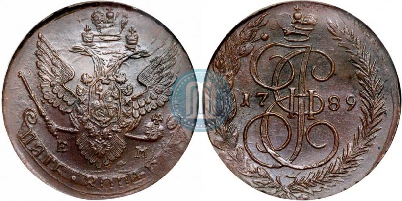 Picture 5 kopecks 1789 year ЕМ 