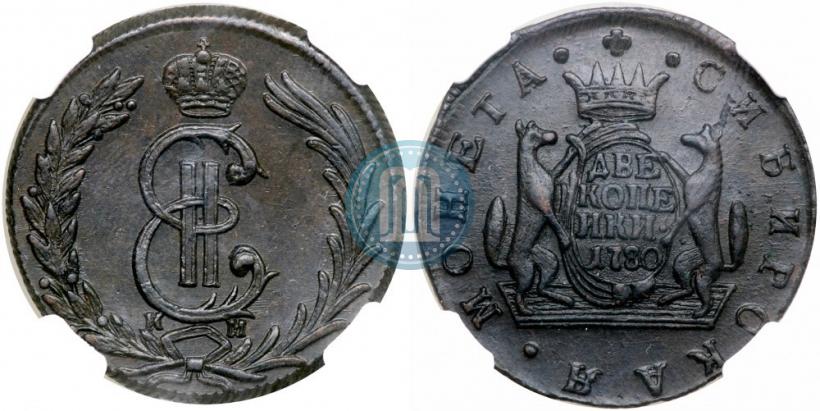 Picture 2 kopecks 1780 year КМ 