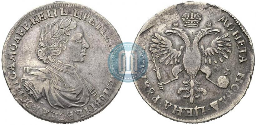 Picture 1 rouble 1719 year OK "Portrait in armour"