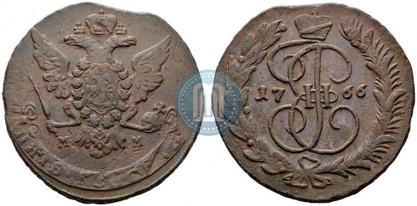 Фото 5 копеек 1766 года ММ 