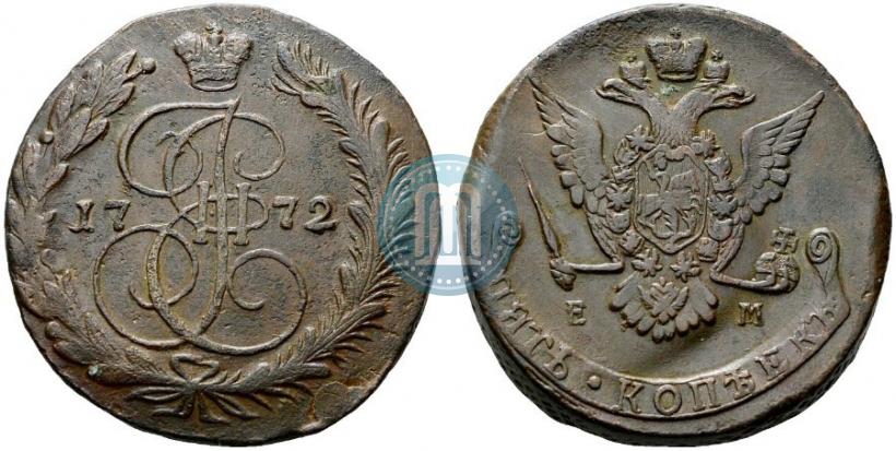 Фото 5 копеек 1772 года ЕМ 
