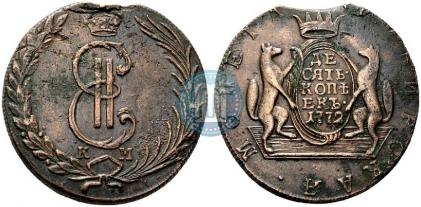 Фото 10 копеек 1772 года КМ 