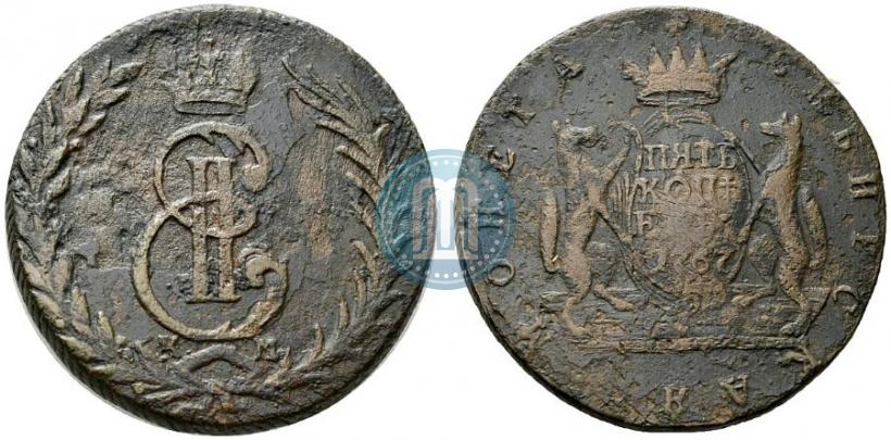 Фото 5 копеек 1767 года КМ 