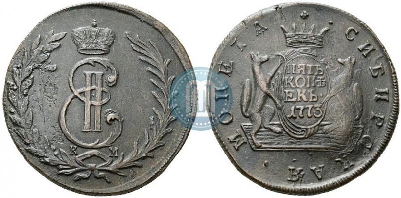 Picture 5 kopecks 1773 year КМ 