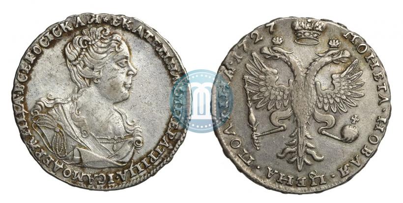 Picture Poltina 1727 year  "Moscow type, portrait turned to the right"